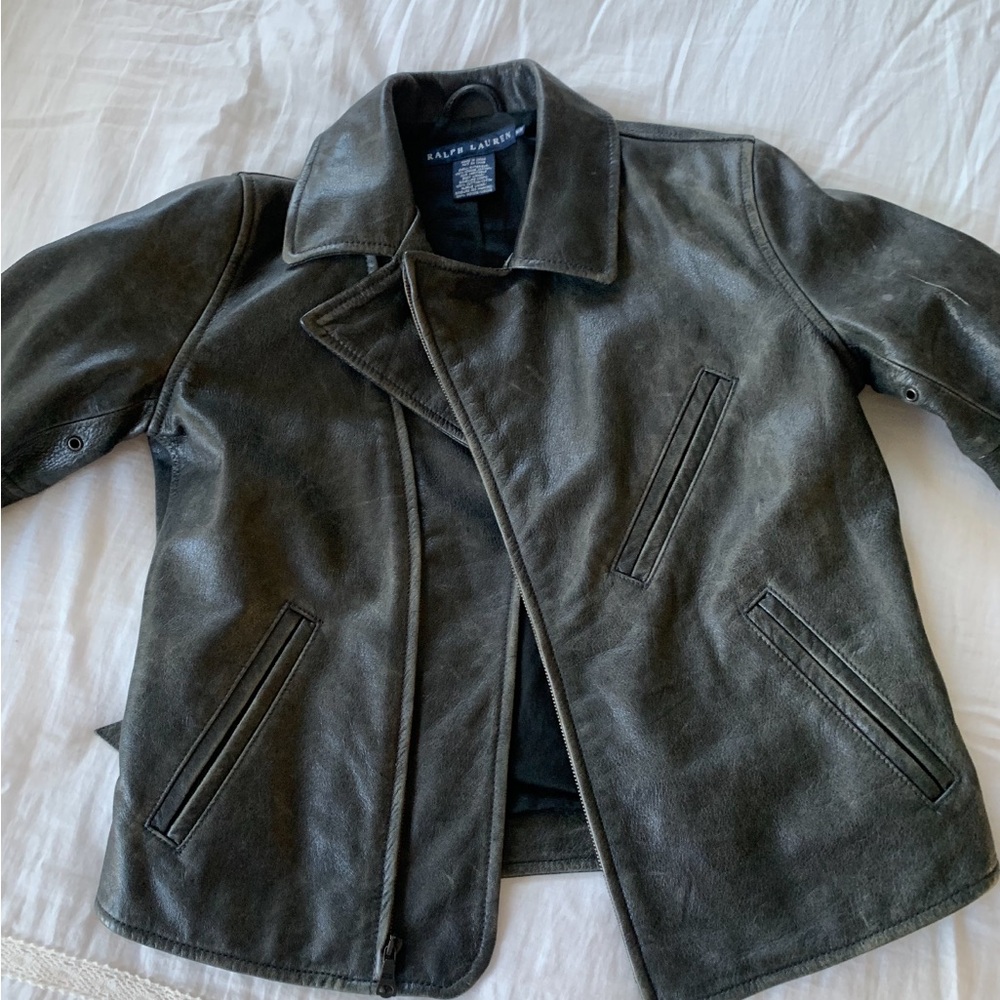Ralph Lauren Black Leather Outerwear